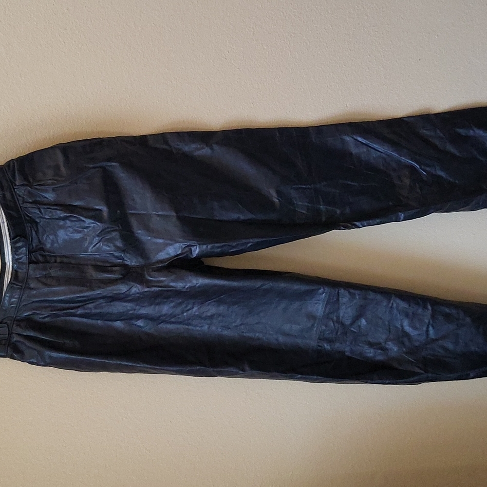 West Bay- Saks Fifth Avenue Vintage Black Leather Pants 12